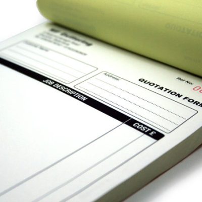 Carbonless business forms